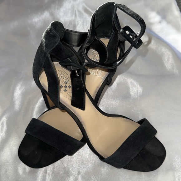 Vince Camuto - Black Buckle Strap Heels - 3 inch Heel - Picture 1 of 8